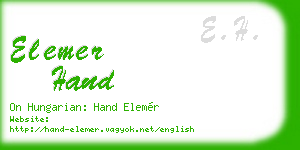 elemer hand business card